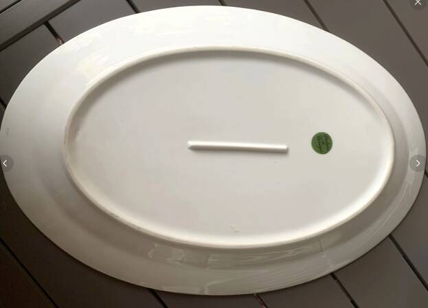 1 large oval fish platter in Limoges porcelain