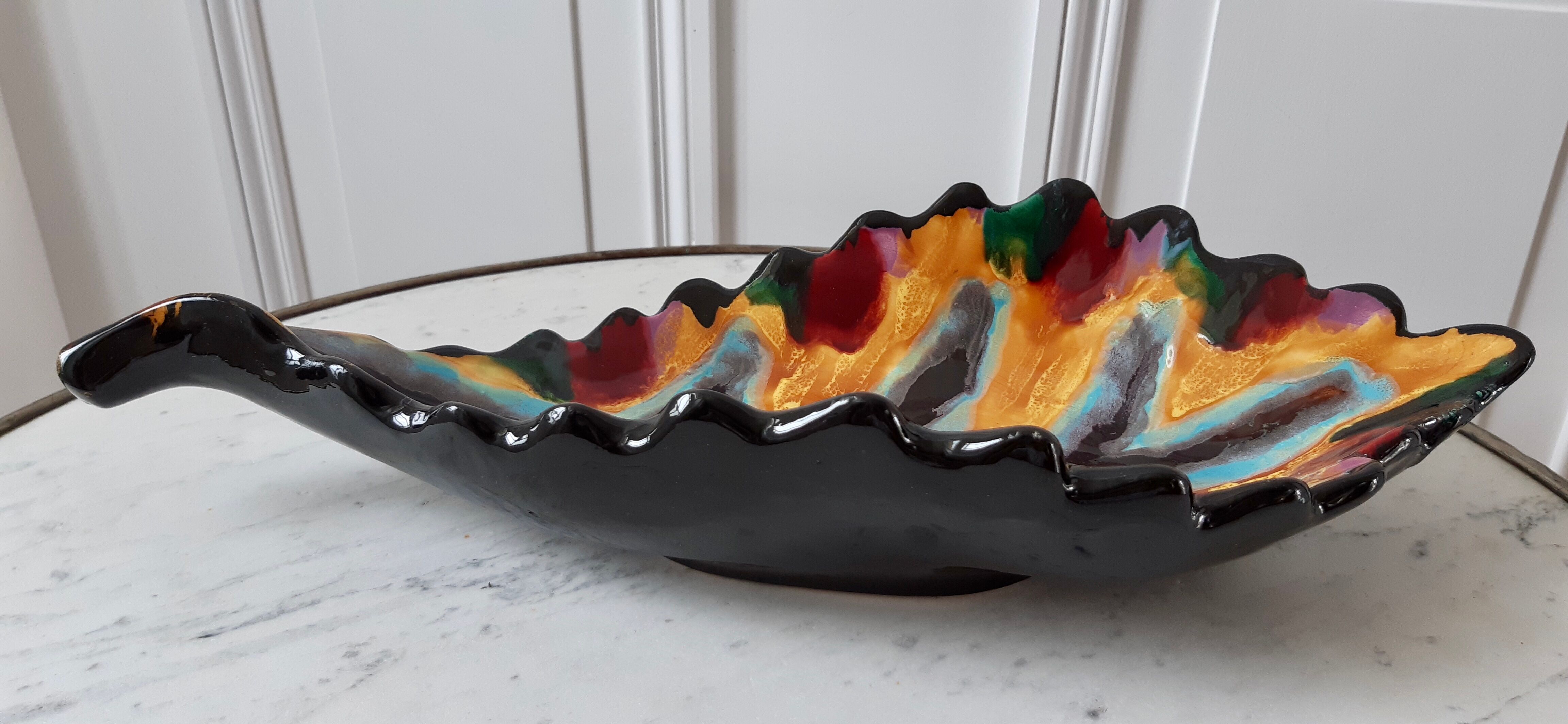 Empty ceramic sheet pocket Vallauris style 70s