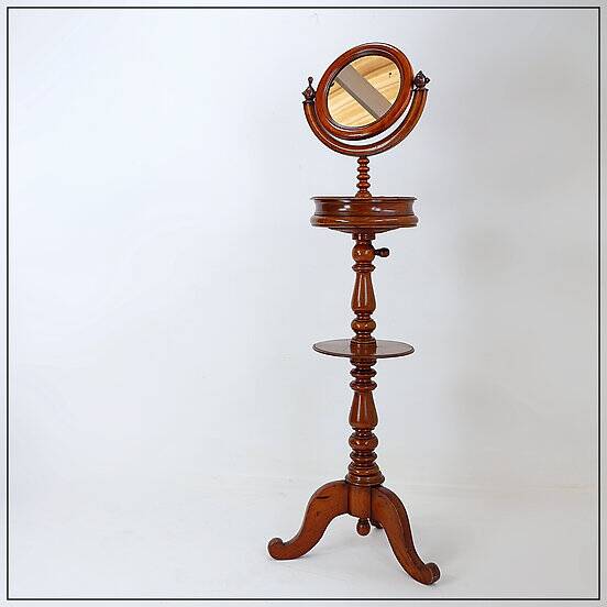 Mahogany Psyche barber mirror - Turned Wood 19th century