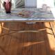 Table basse marbre laiton et bois