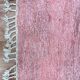 Tapis berbère fait main en laine verte et rose
