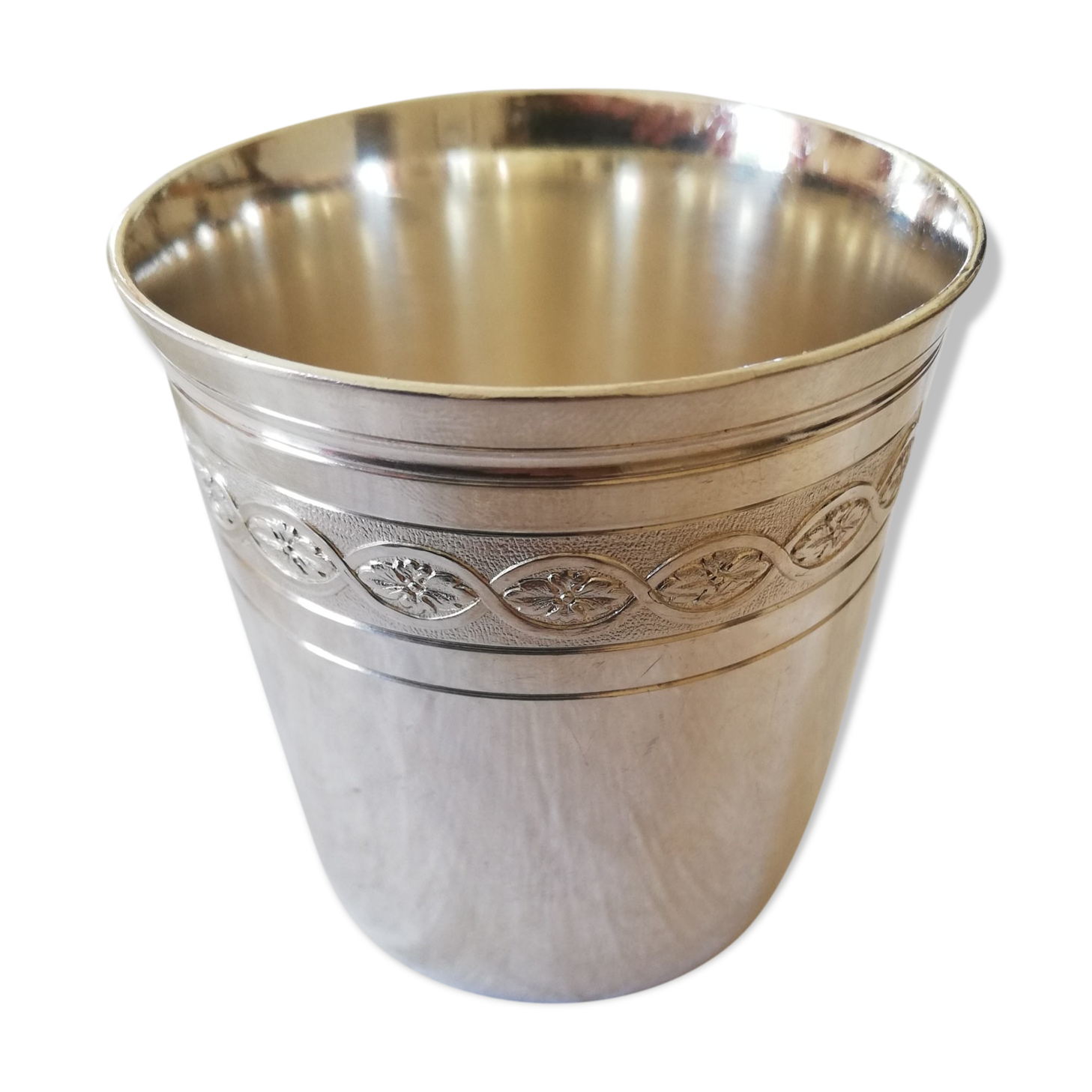 Timbale coquetier towel round plate empty pocket Christofle (Villeroy collection)