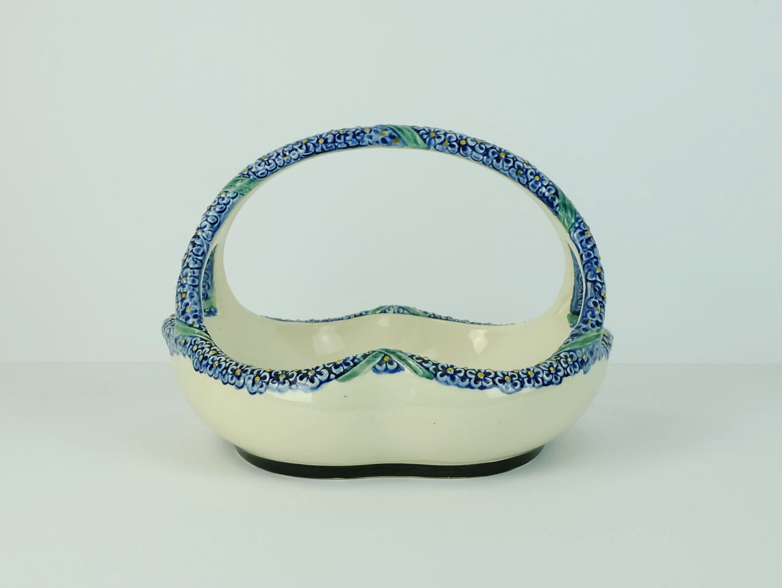 Majolika karlsruhe bowl ceramic basket art nouveau w.süs