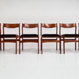 Ensemble de 6 chaises design rembourrées par Burchardt Nielsen, années 1960