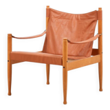 Safari leather lounge chair by Erik Worts for Niels Eilersen