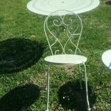 Green wrought iron garden furniture