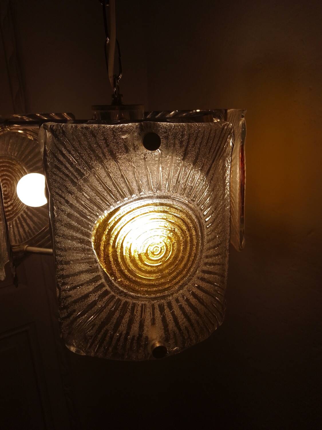 Murano glass pendant chandelier zuccheri mazzega ceiling light wine light fixture