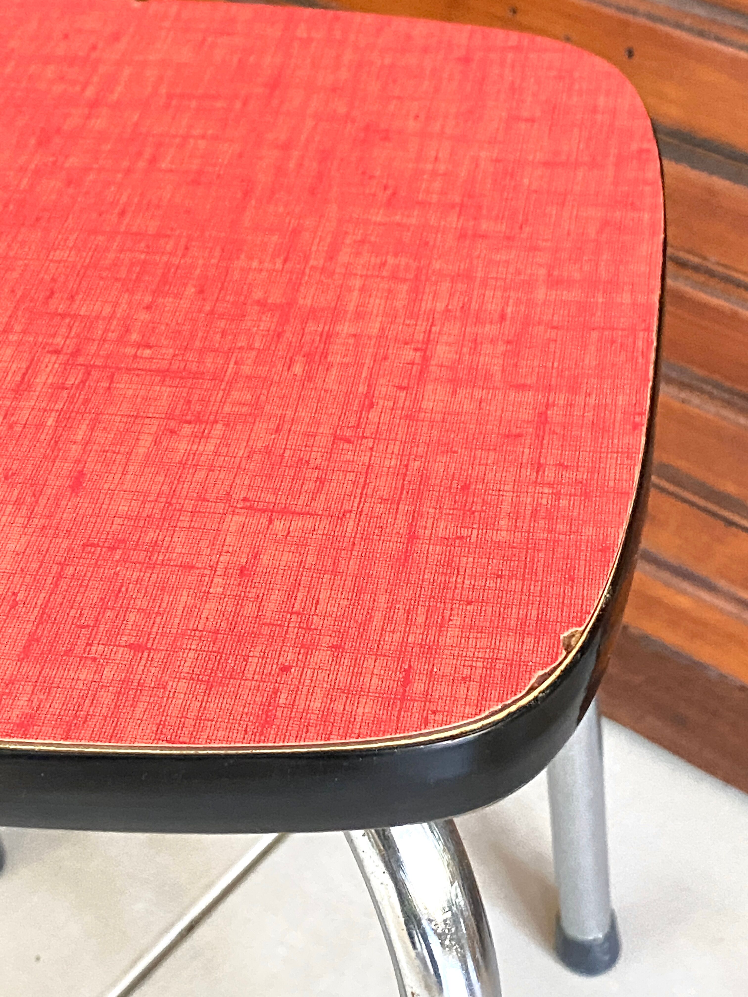 Red formica stool