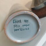 Bottle vase with a rooster design Atelier Roy Montgolfier