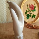 White ceramic hand emptier - vintage