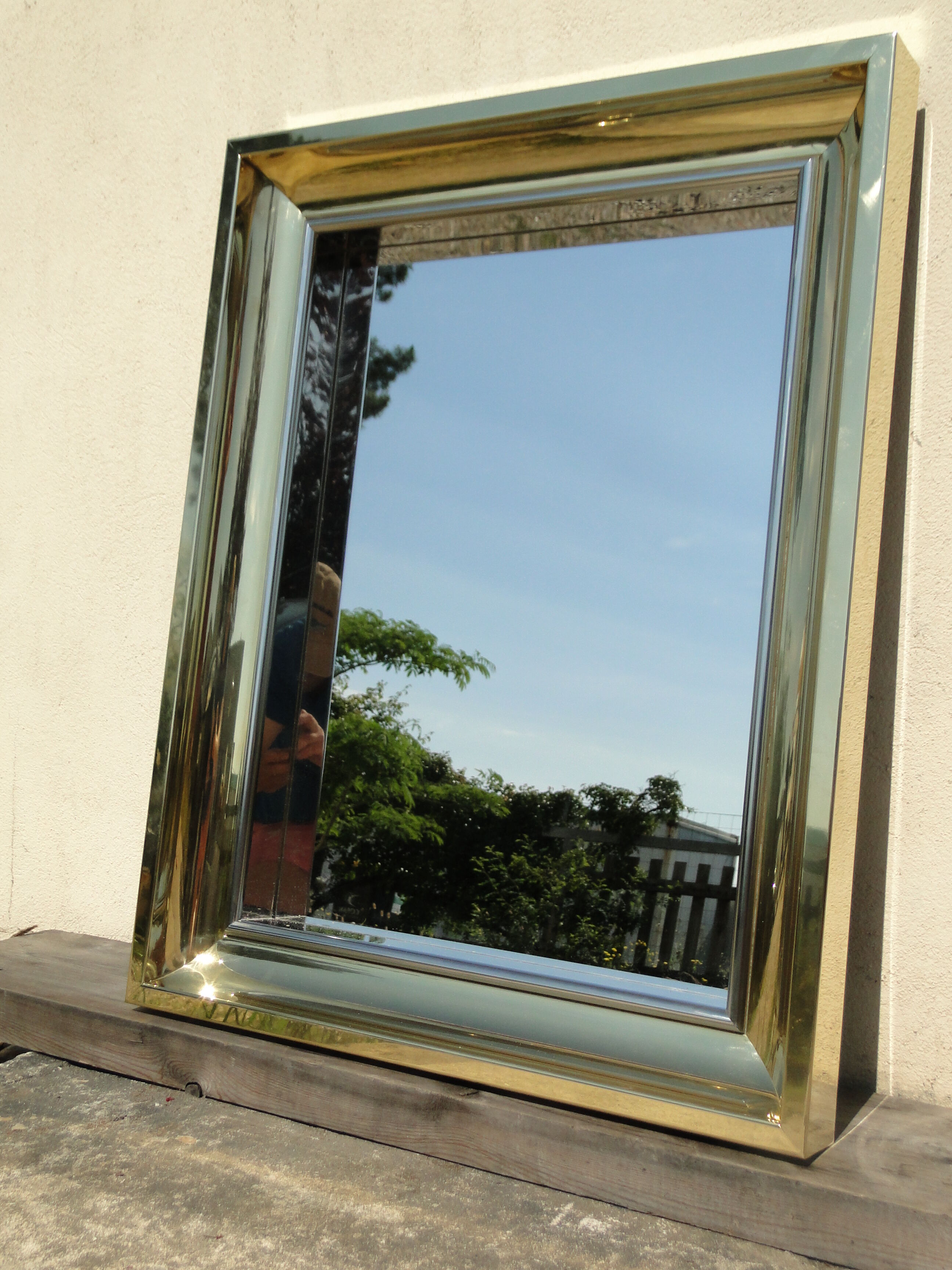Vintage brass mirror 1970 France