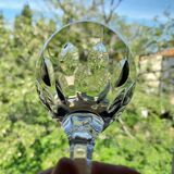 Anciens verres à pied cristal artisanat de Lorraine