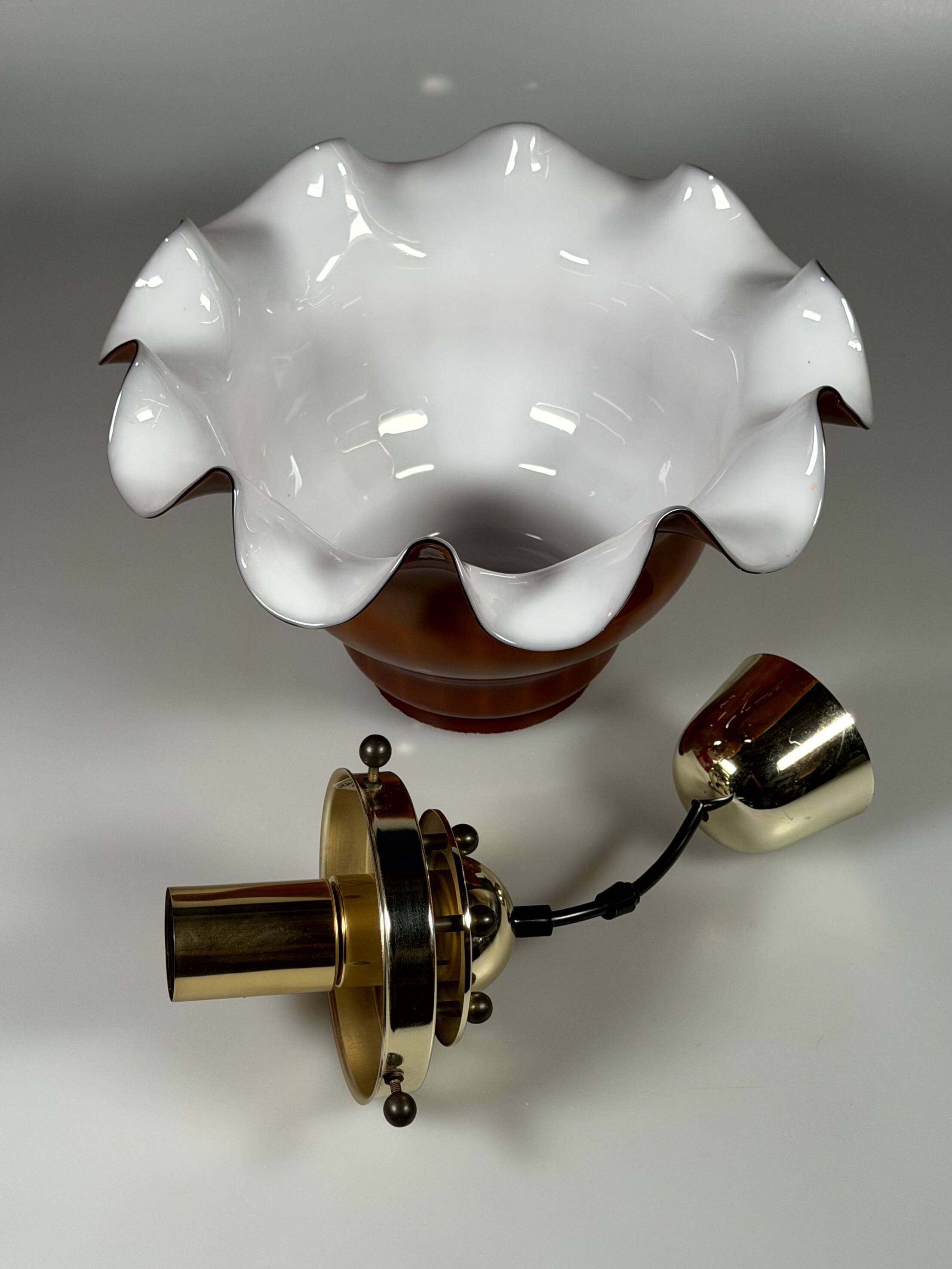 60s 70s Peill & Putzler Germany Ceiling Light Glass Space Age Design