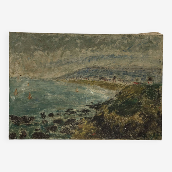 Tableau huile sur toile scène de mer