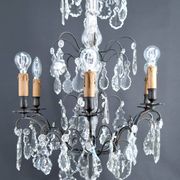 Important bronze chandelier, Baccarat crystal, Louis XV style, 1900.