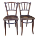 Pair of Thonet bistro chairs with flower decor, art nouveau