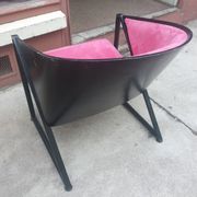 Armchair made of steel and post-formed wooden shell, circa 1980