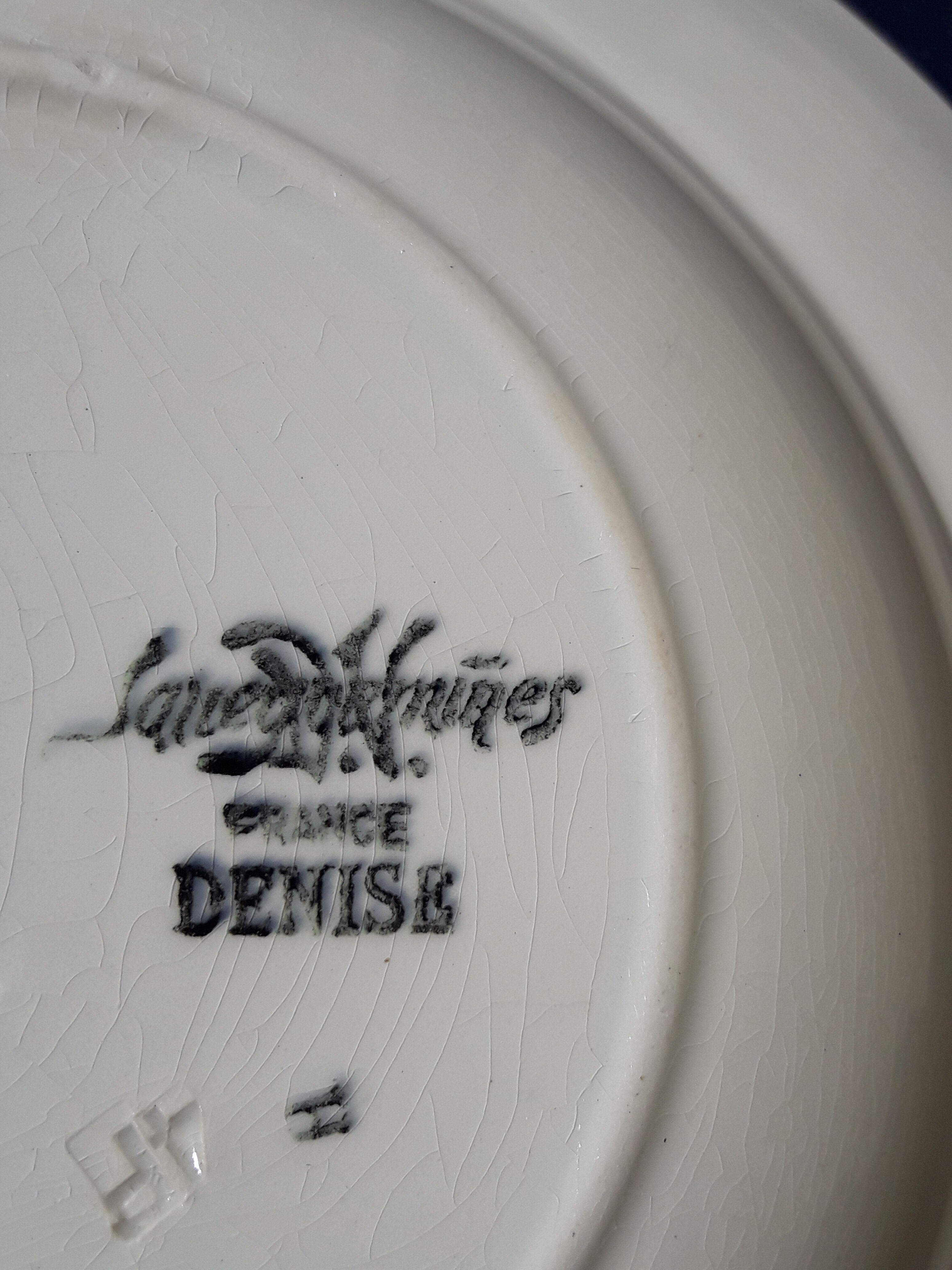 2 hollow plates in sarreguemines model Denise diam 22 cm