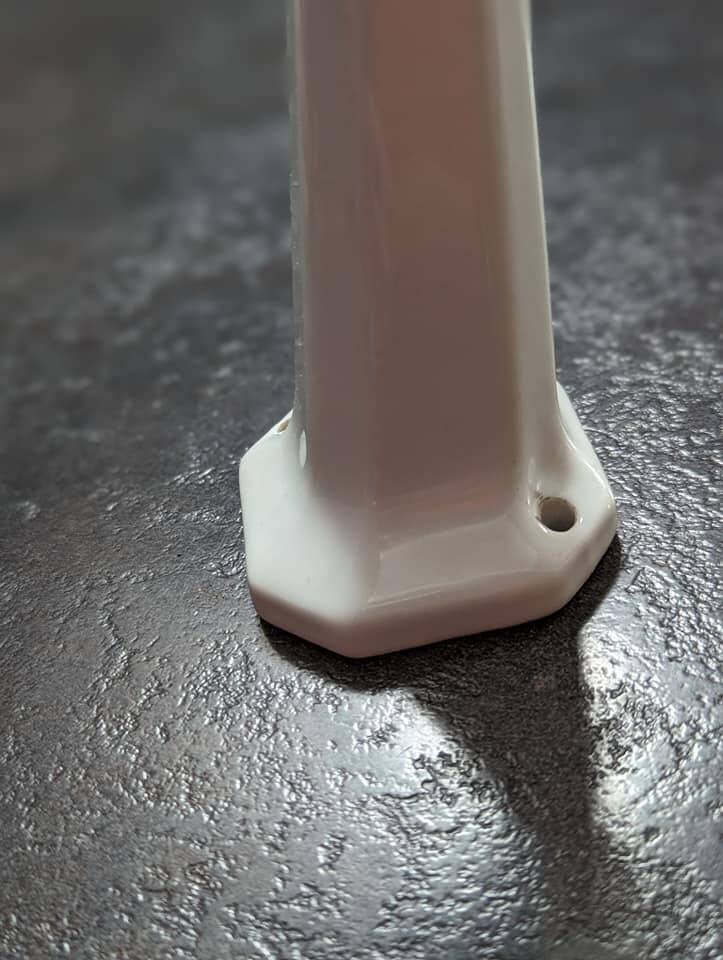 Old white porcelain wall lamp Art Deco 1930 tulip opalescent glass paste