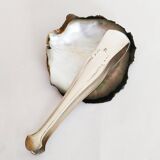Silver-plated metal sugar or ice cube tongs (ref 5)