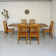 Lot de 6 chaises en hêtre massif vintage bois bicolore design annee 60