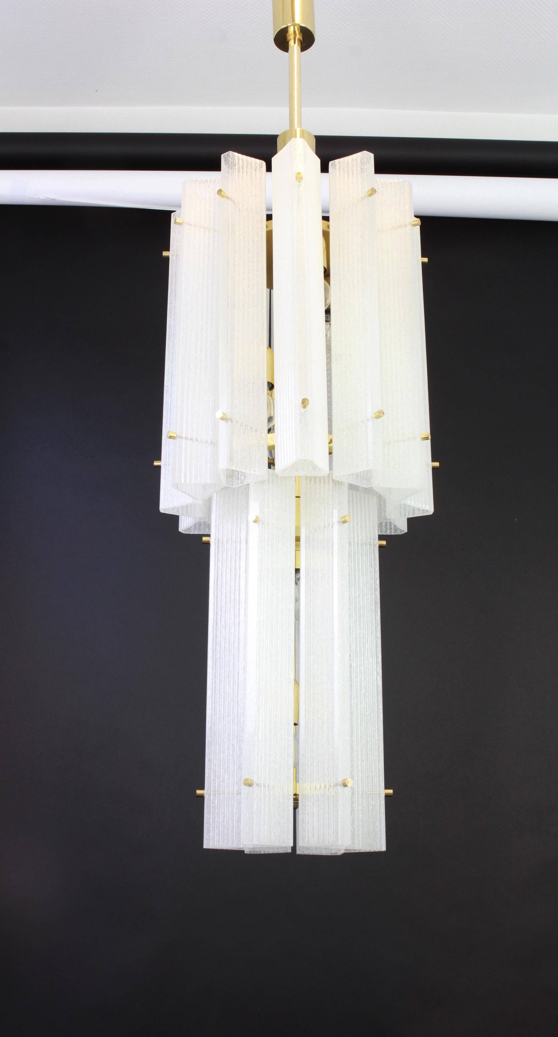 Murano glass ice pendant by Limburg, Germany, 1970s