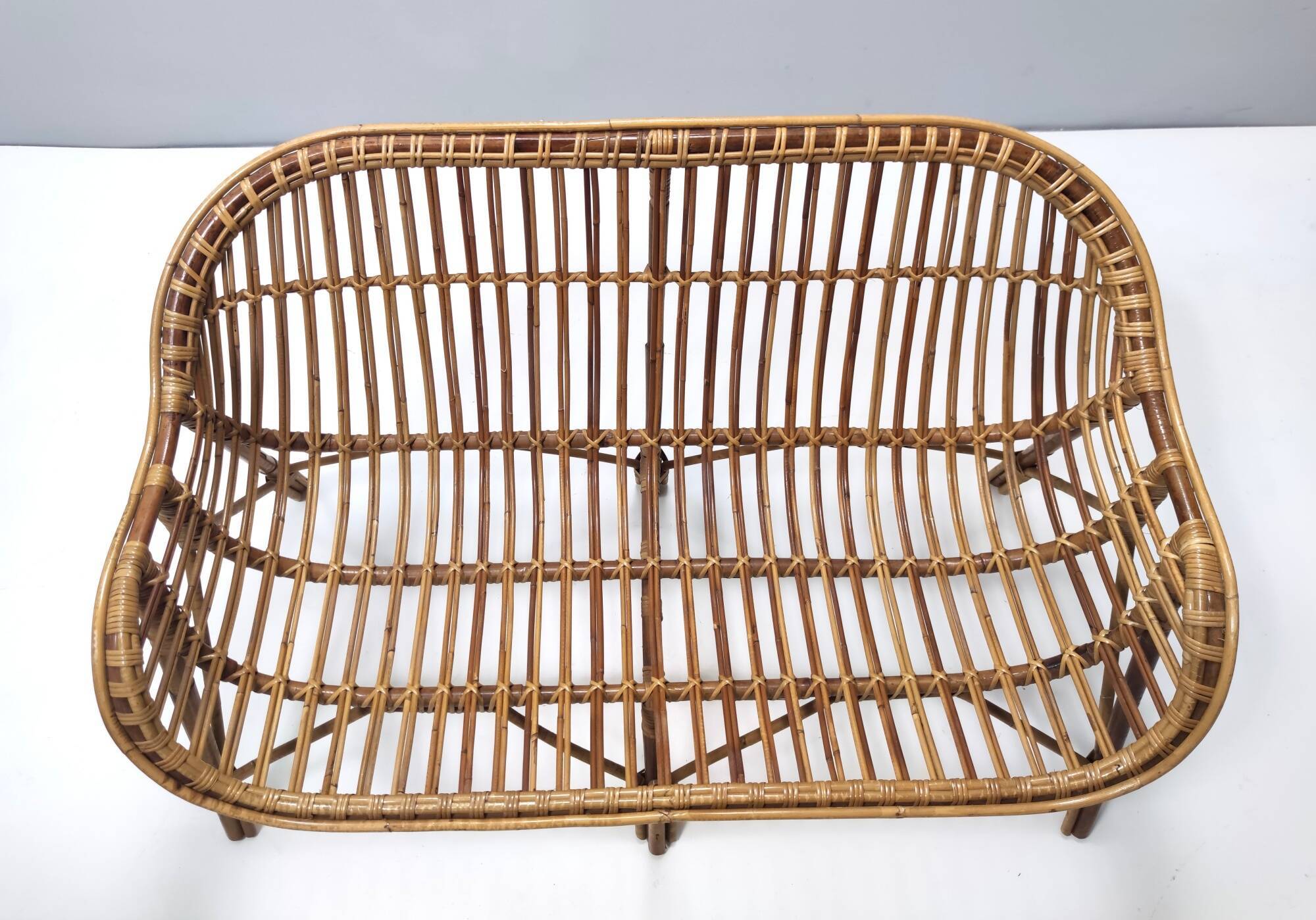 Vintage Two-Seat Bamboo Sofa, Made in Italy