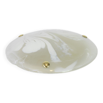 Plafonnier rond en verre Murano par Hillebrand, Allemagne, années 1970