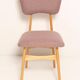 "Butterfly" dining chair, boucle pink wool, light wood