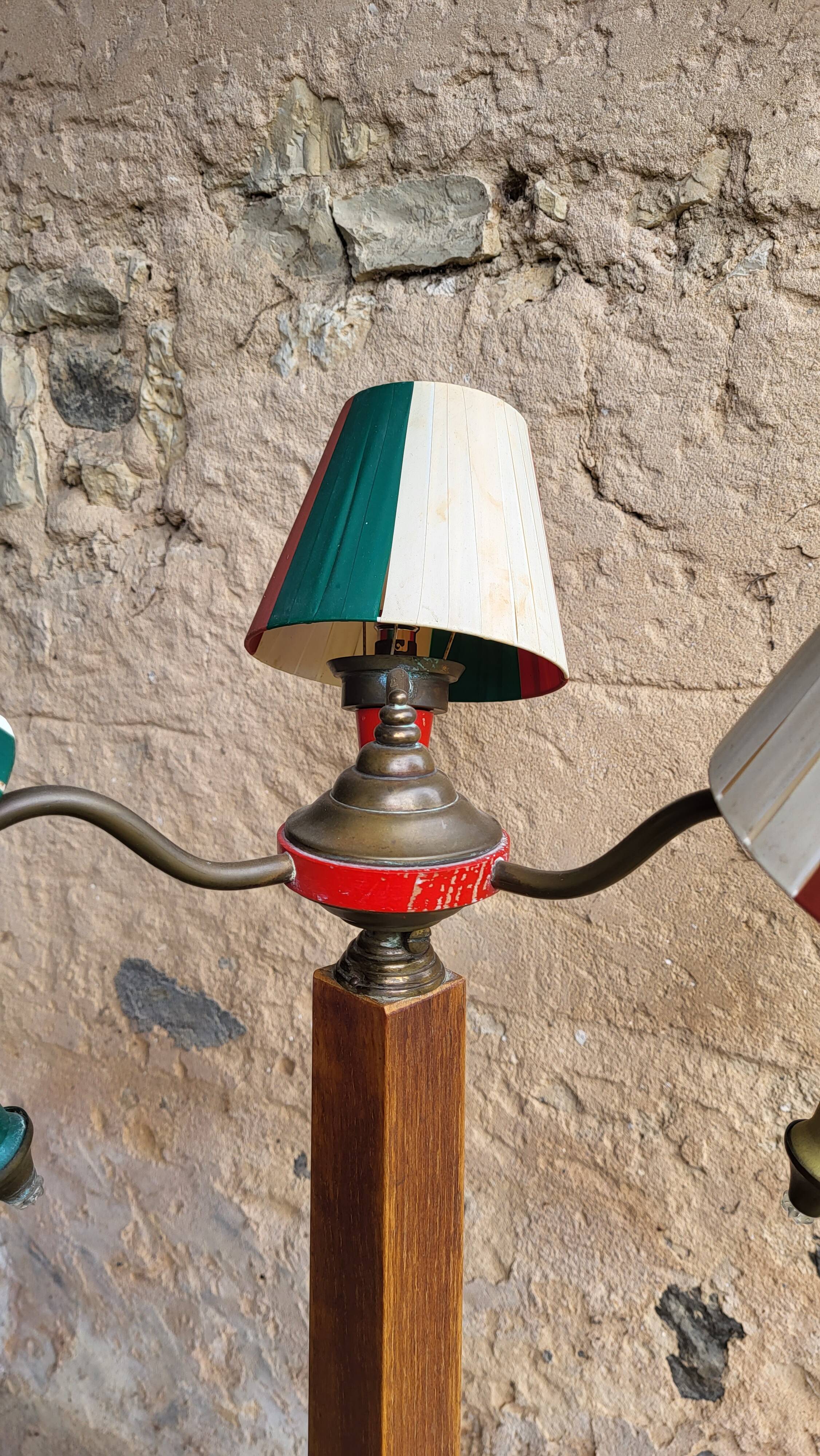 Lampadaire tablette 3 feux vintage années 50