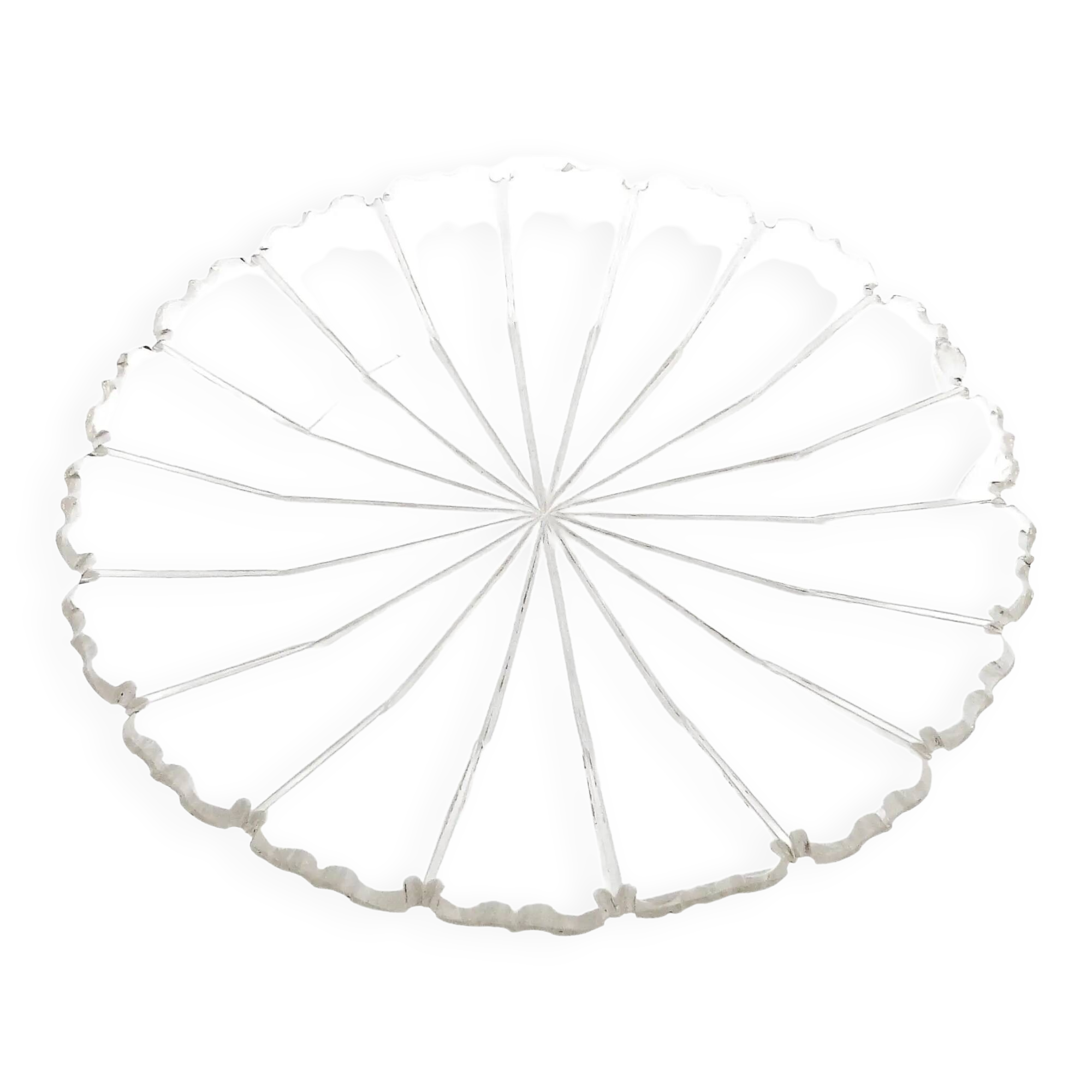Porte-gâteau Biedermeier, cristal transparent, République tchèque, 19e siècle