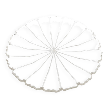 Biedermeier cake stand, transparent crystal, Czech Republic, 19th century