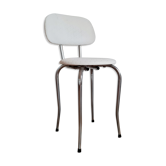 Retro 60s chair metal and white fabric