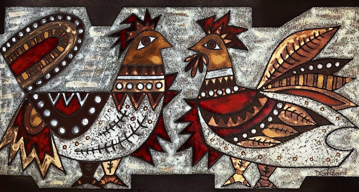 Plaque décorative de Max et Dominique picard, Vallauris - 1960