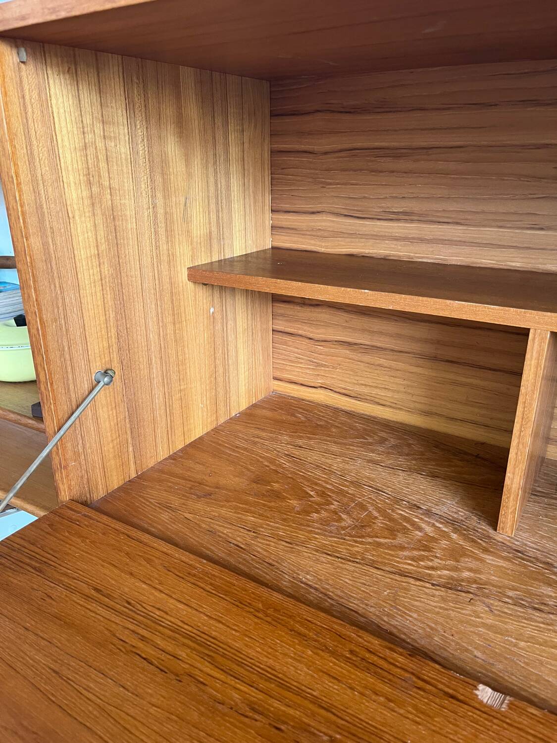 Scandinavian teak wall-mounted secretary from the 1970s