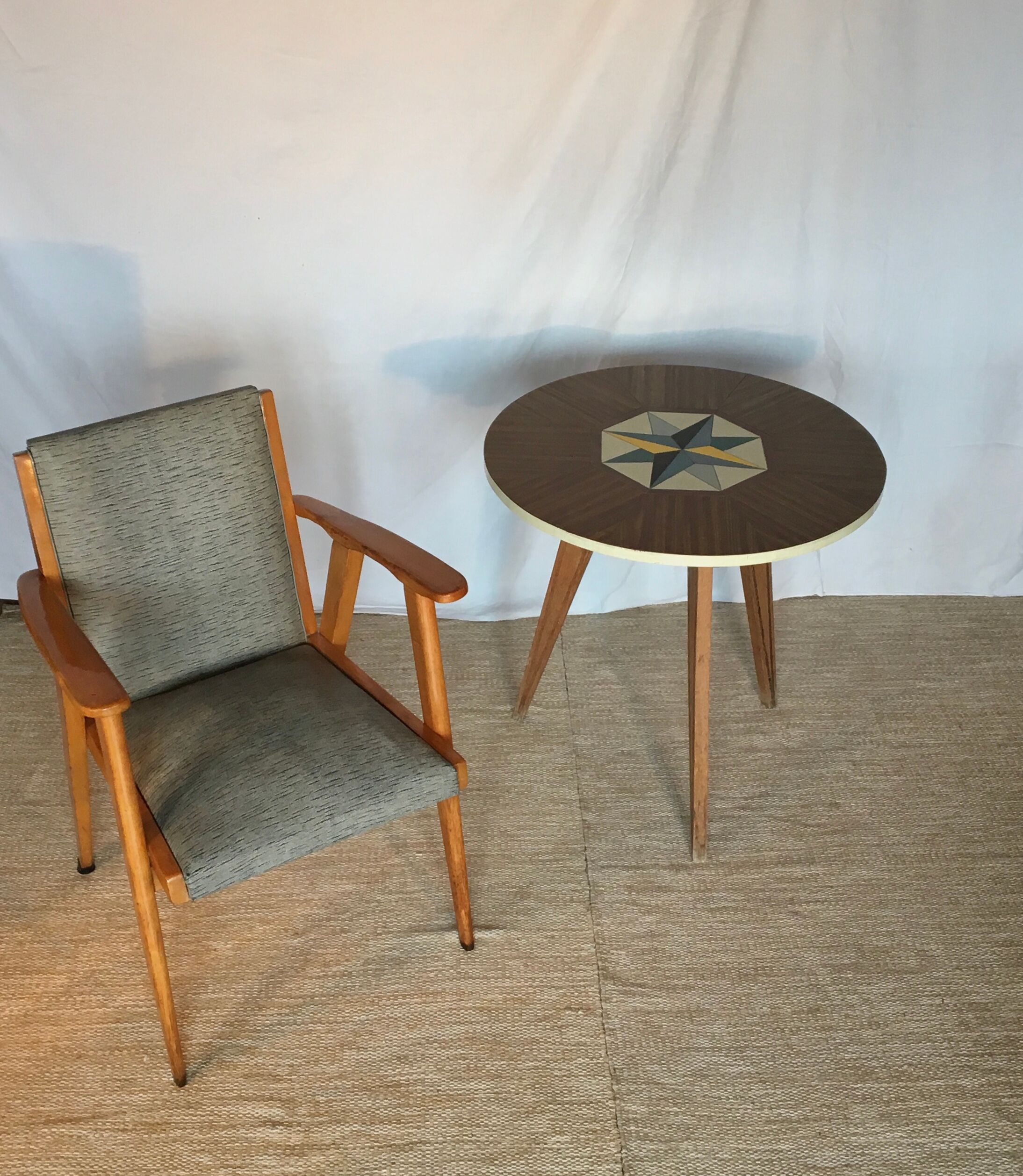 Pair scandinavian armchairs 60