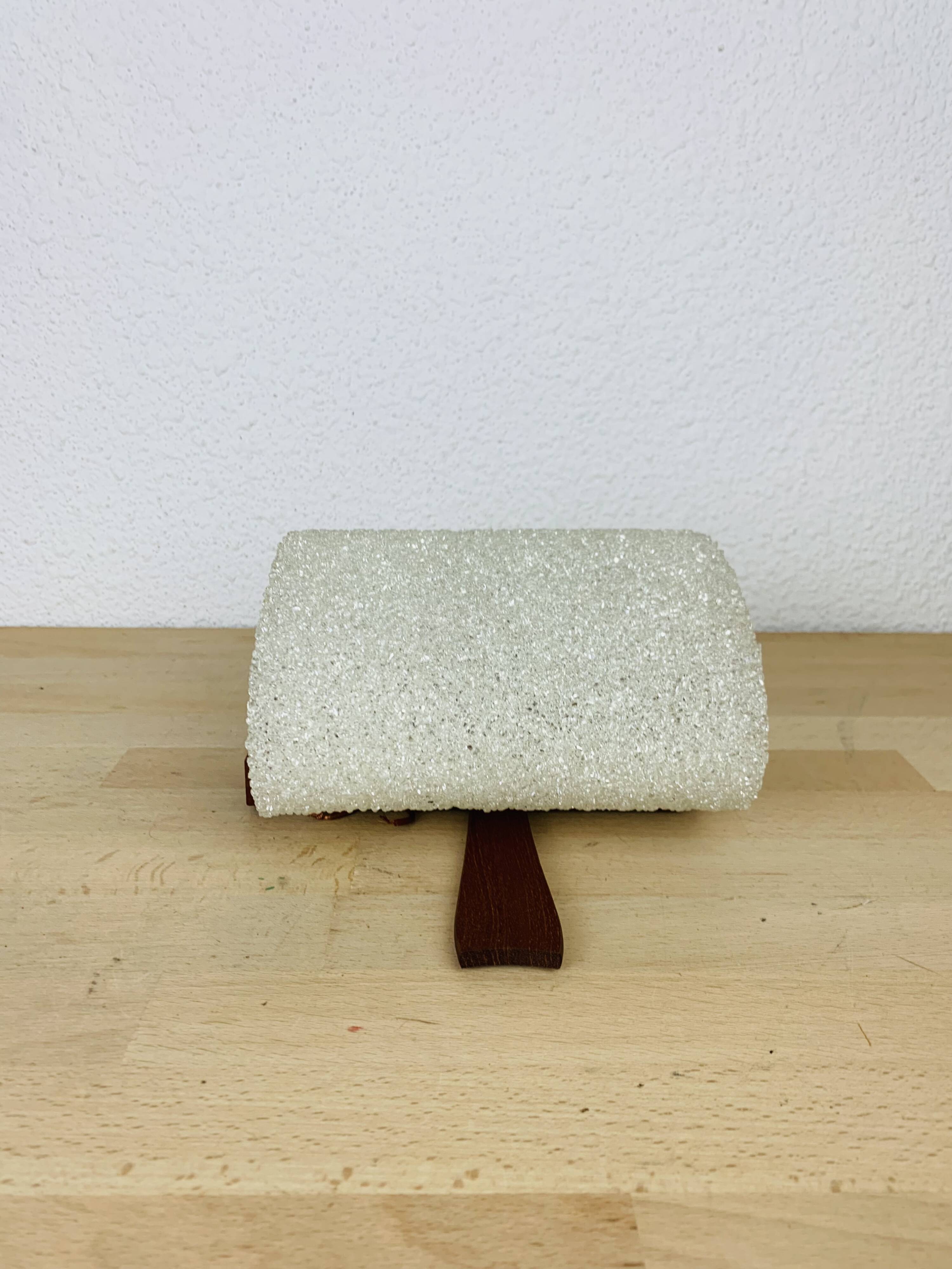 Scandinavian teak perspex wall light from the 60s