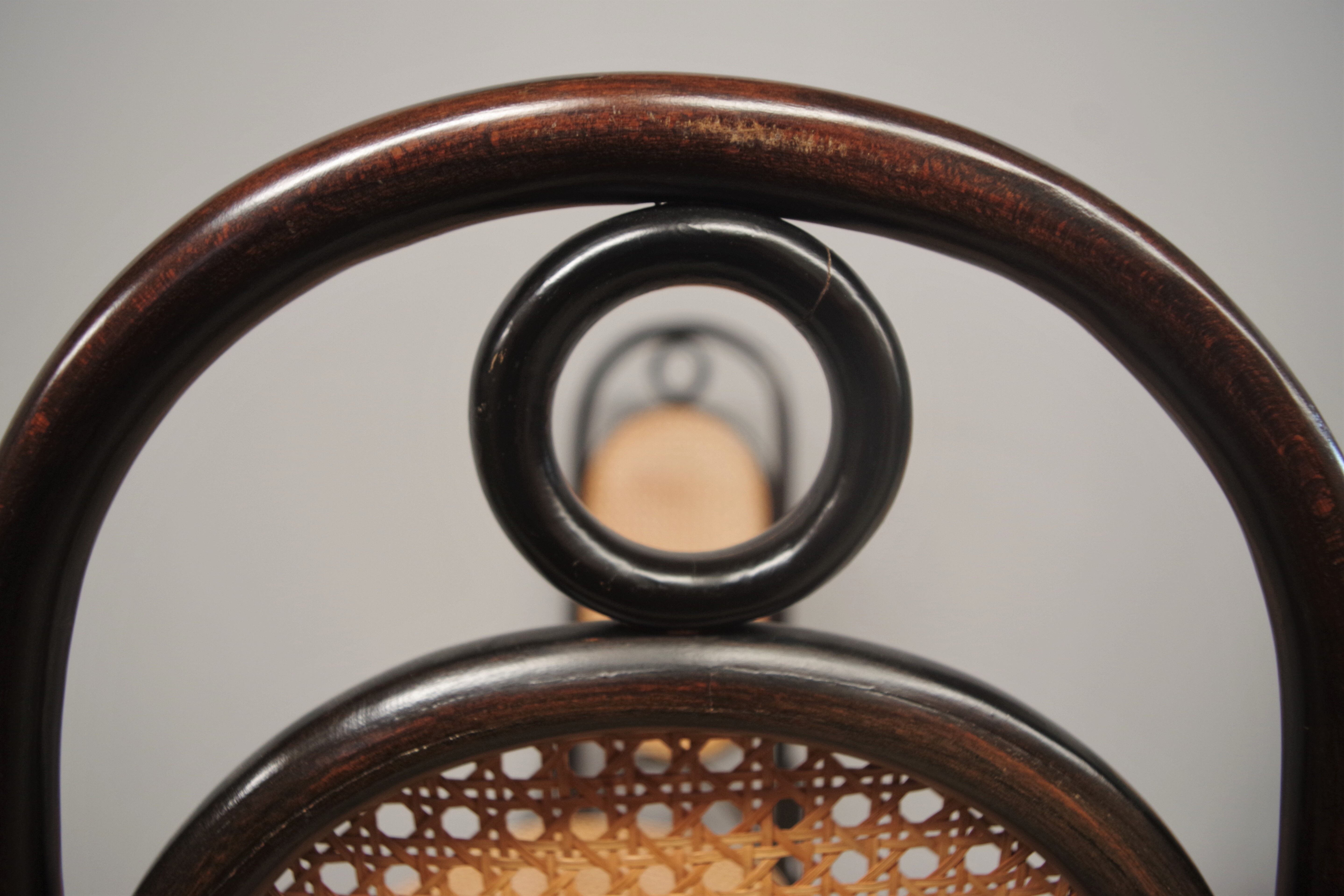 Chairs in bent beech and vienna straw, 1980