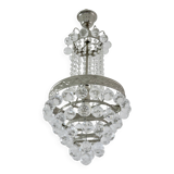 Lustre montgolfière panier à pampilles