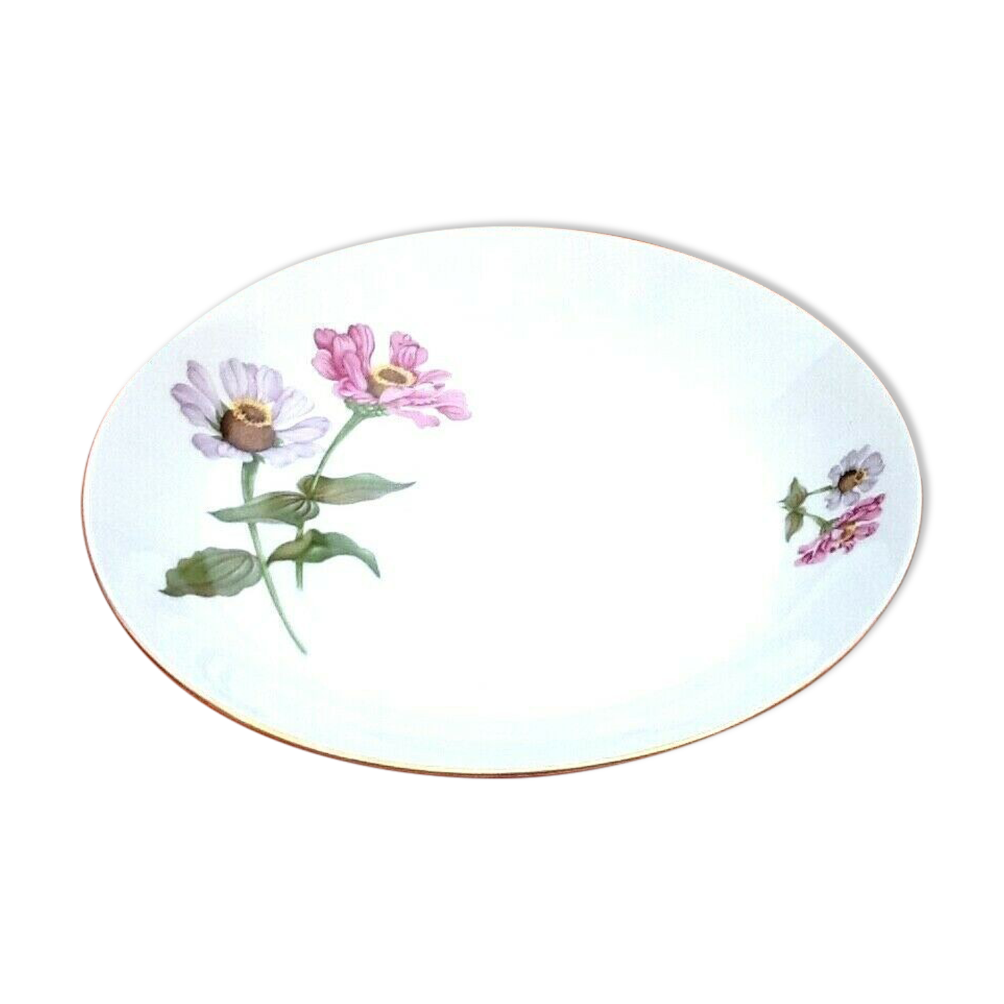 Round and hollow serving dish Fine Bohemian porcelain Carlsbad Floral décor