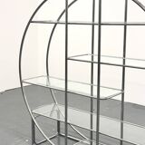 Bauhaus ronde en tubulaire chromé et verre