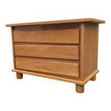 Brutalist chest of drawers in vintage elm 1980