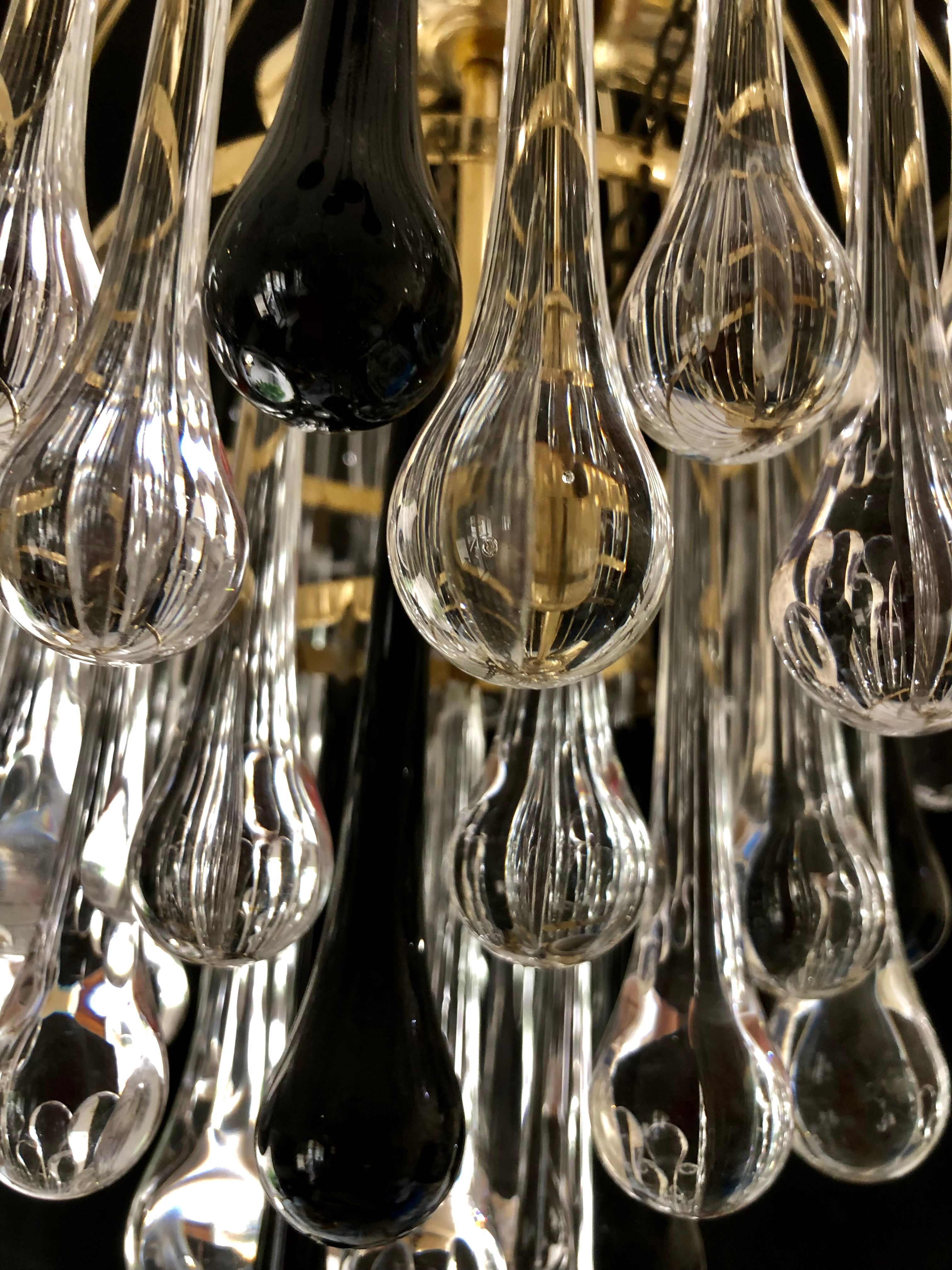 Venini candlestick two-tone glass