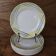 8 dessert plates with yellow and gray geometric decor Moulin des loups