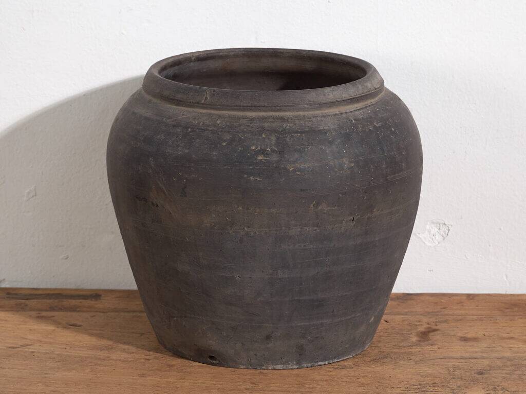 Antique grey ceramic vase (c.1900) #12
