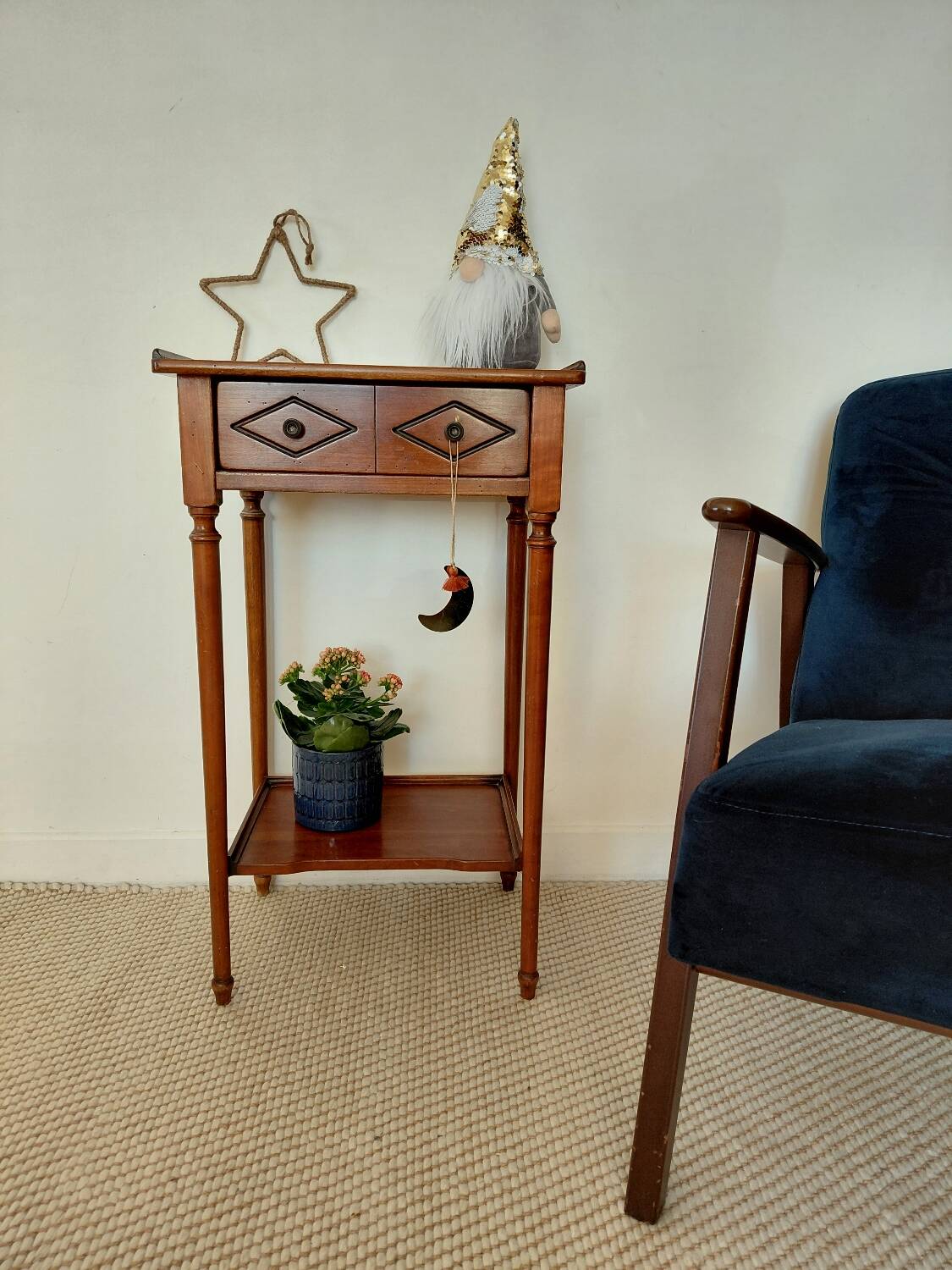 Small vintage wooden console - 1 drawer - family home