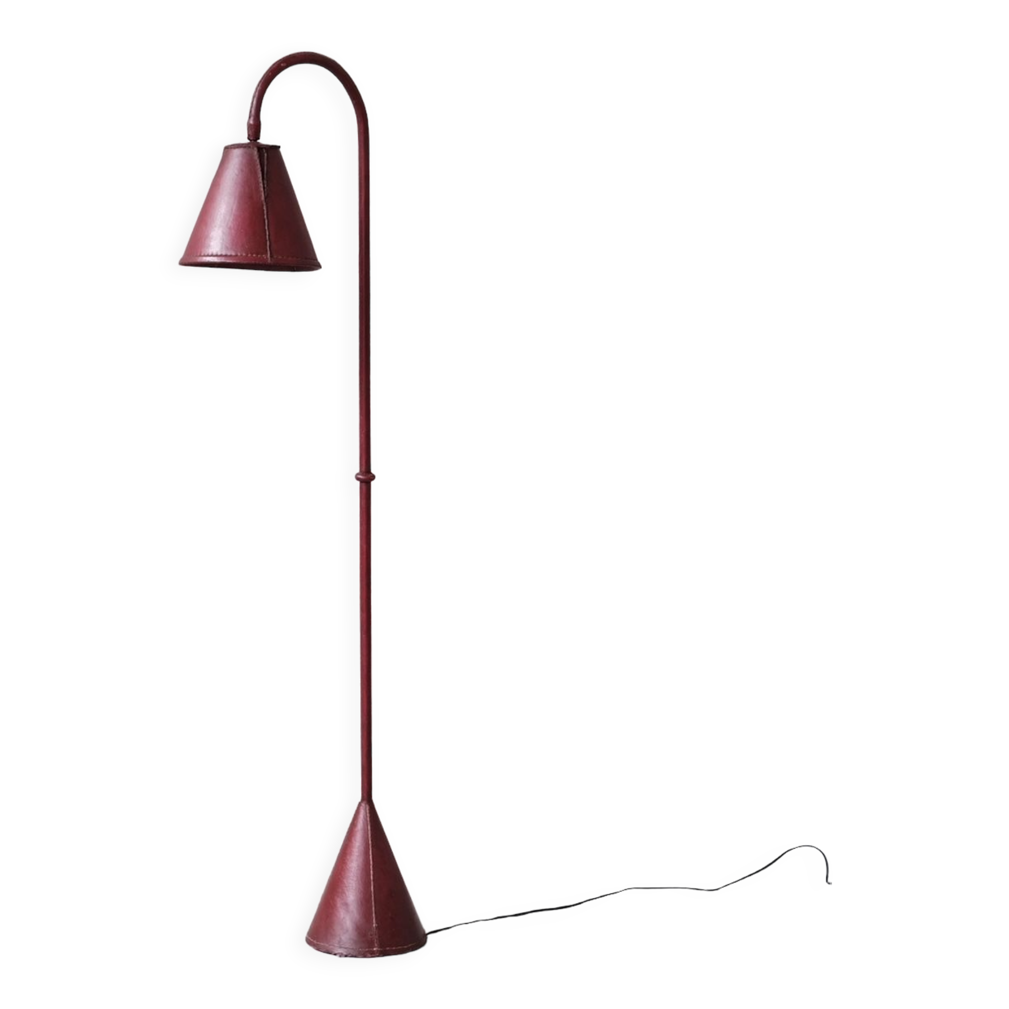Mid-Century Spanish Leather Floor Lamp by Valenti