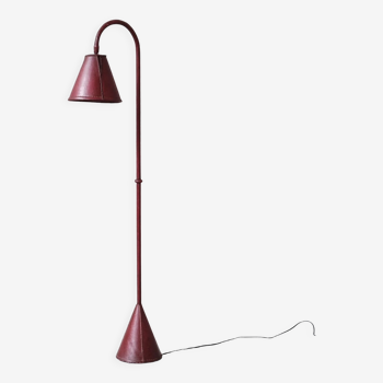 Mid-Century Spanish Leather Floor Lamp by Valenti