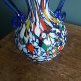 Murano polychrome blown glass vase