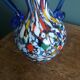 Murano polychrome blown glass vase